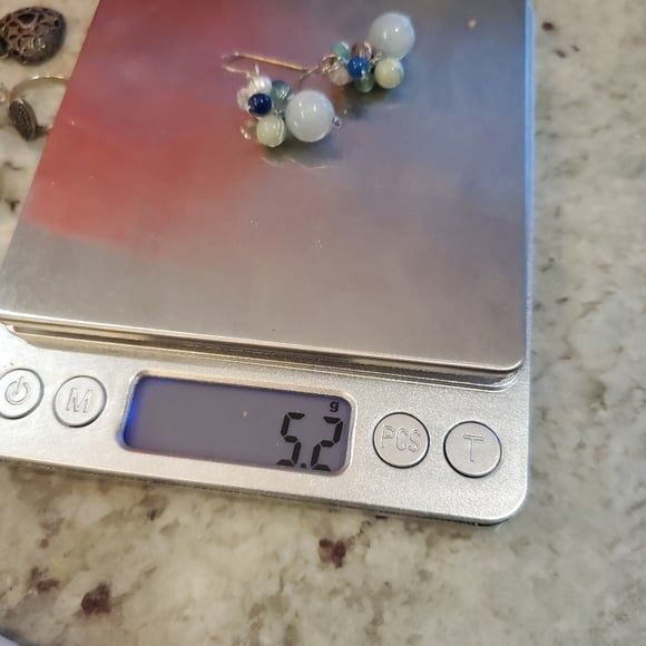 Sterling Silver Gemstone Dangle Earrings - Picture 3 of 3